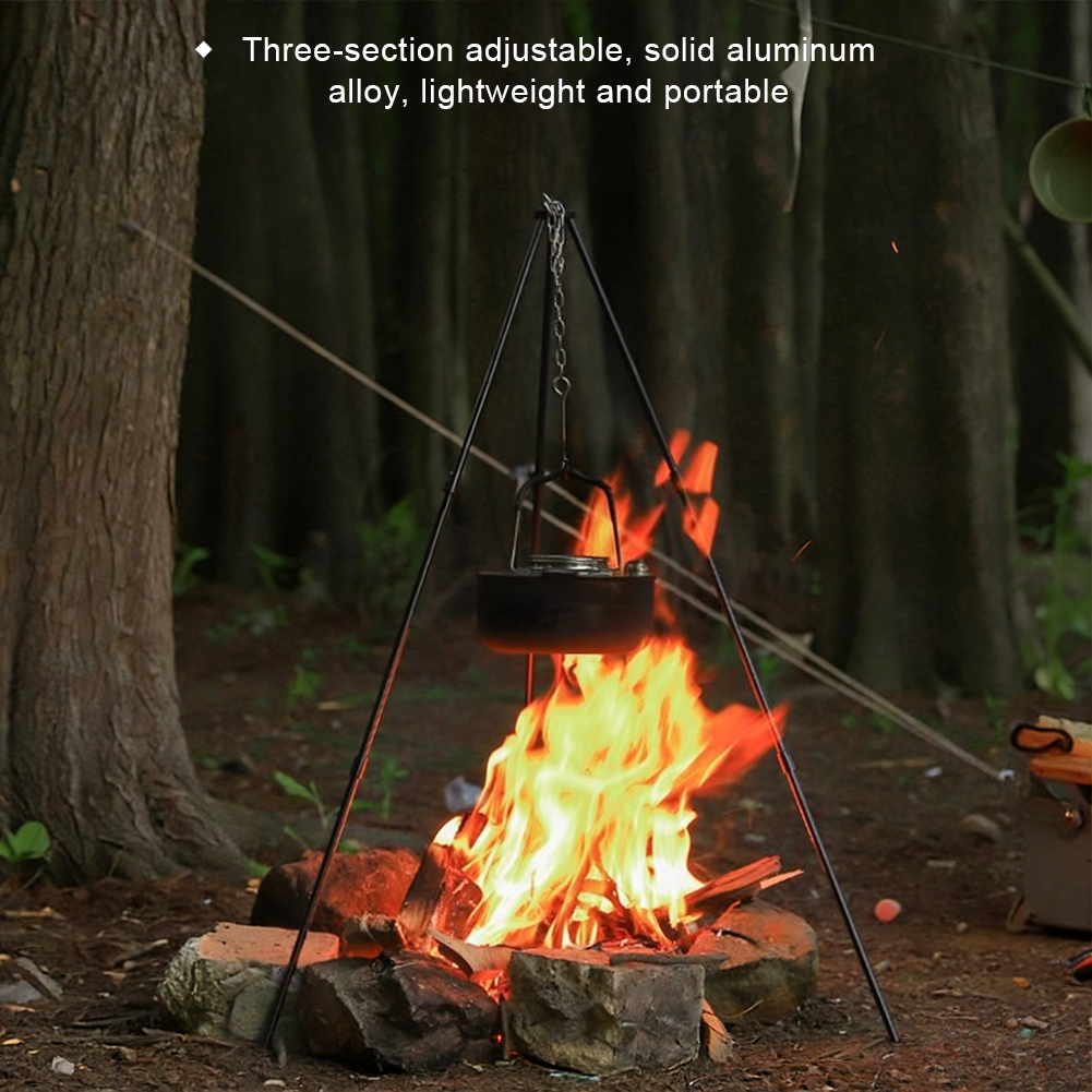 Camping Hanging Cooking Pot - 1Pc Outdoor Bonfire Tripod Camping Picnic