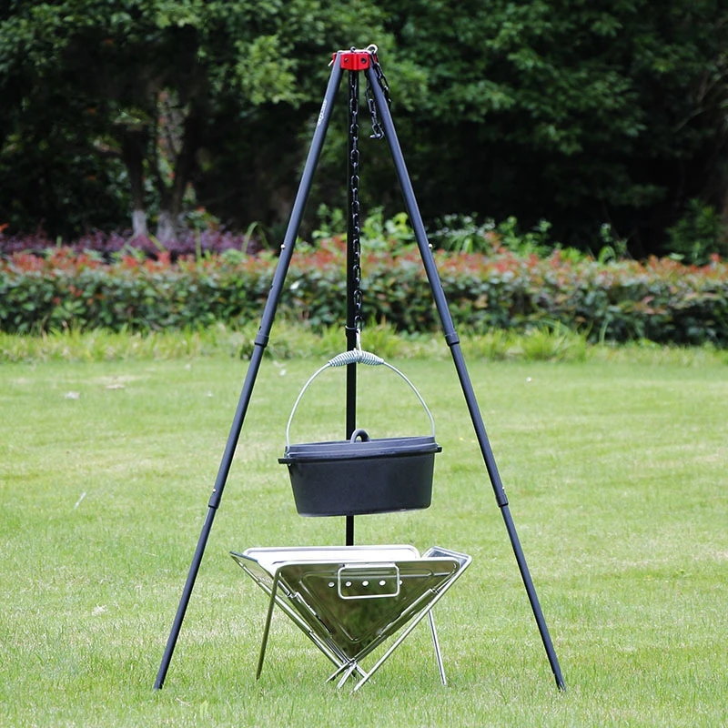 Camping Hanging Cooking Pot - Outdoor Large Bonfire Tripod Portable Camping