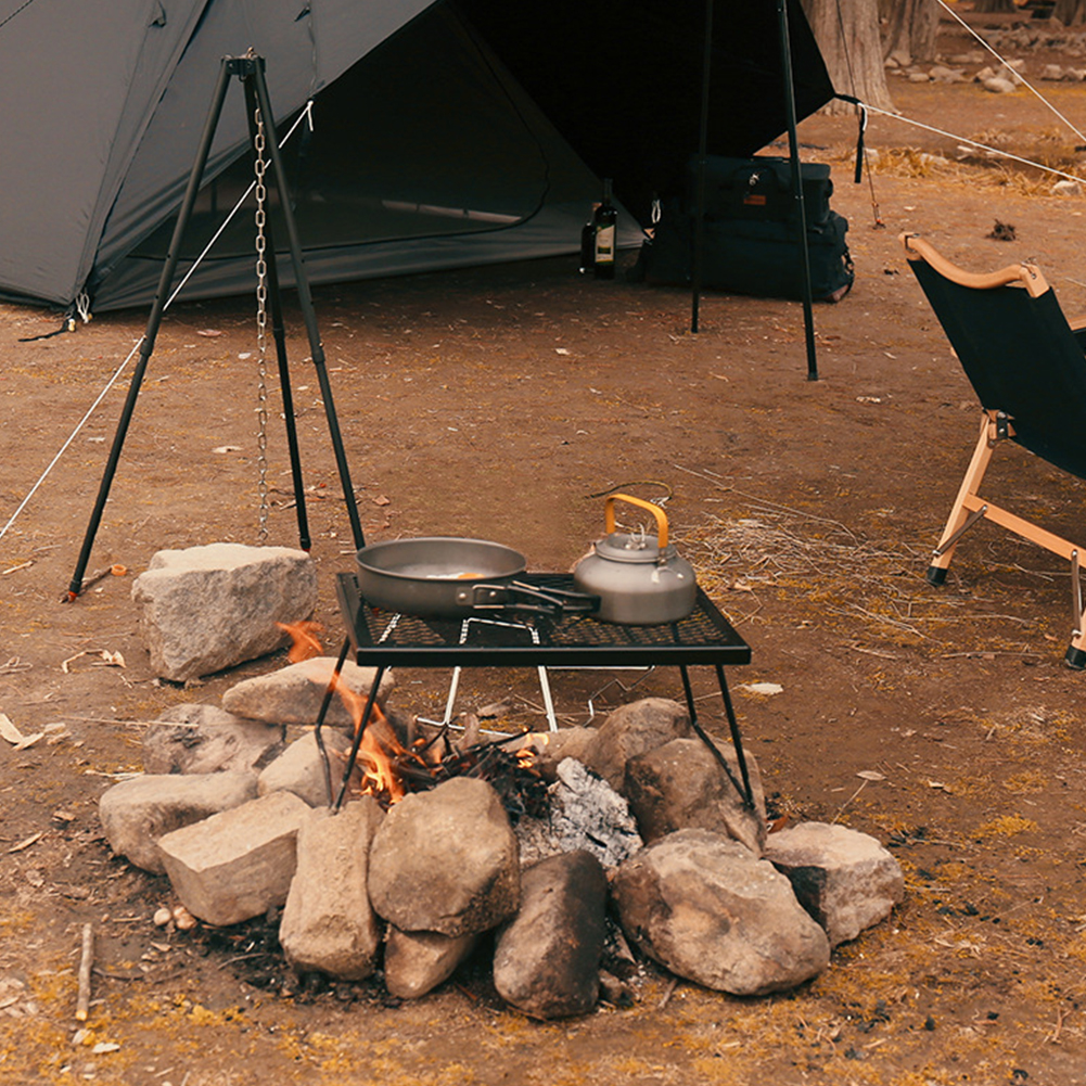 Camping Cooking Over Fire - Campfire Grill Grate Folding Over Fire