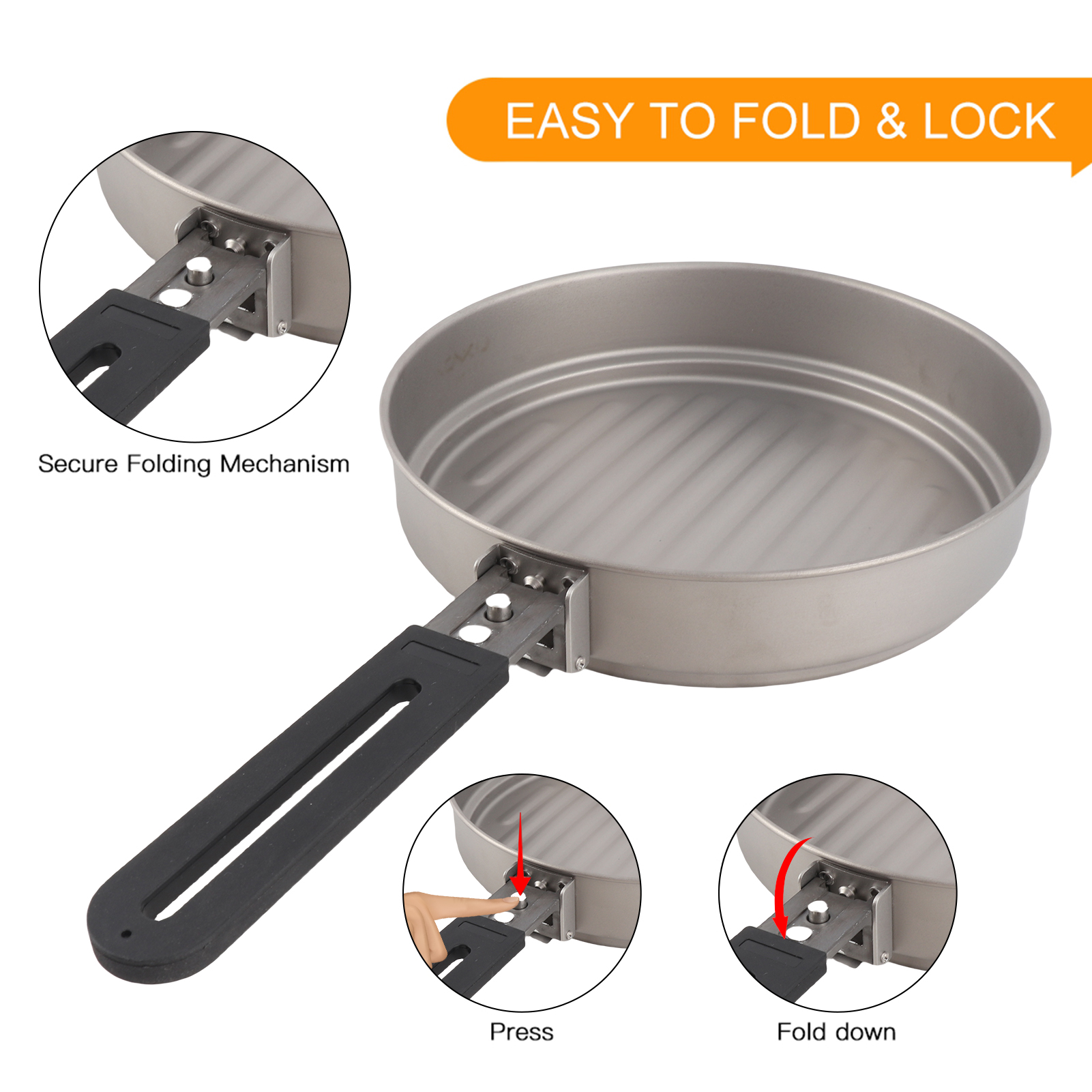 Camping Cooking Windshield - Lixada 1100ml Titanium Fry Pan Ultralight