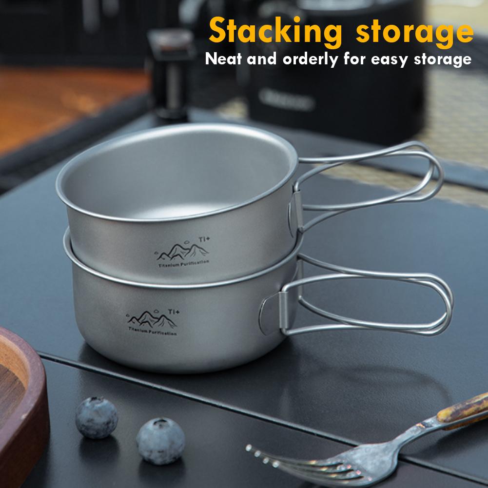 Camping Cooking Pot Stainless Steel - Titanium Foldable Camping Pot Ultralight Outdoor