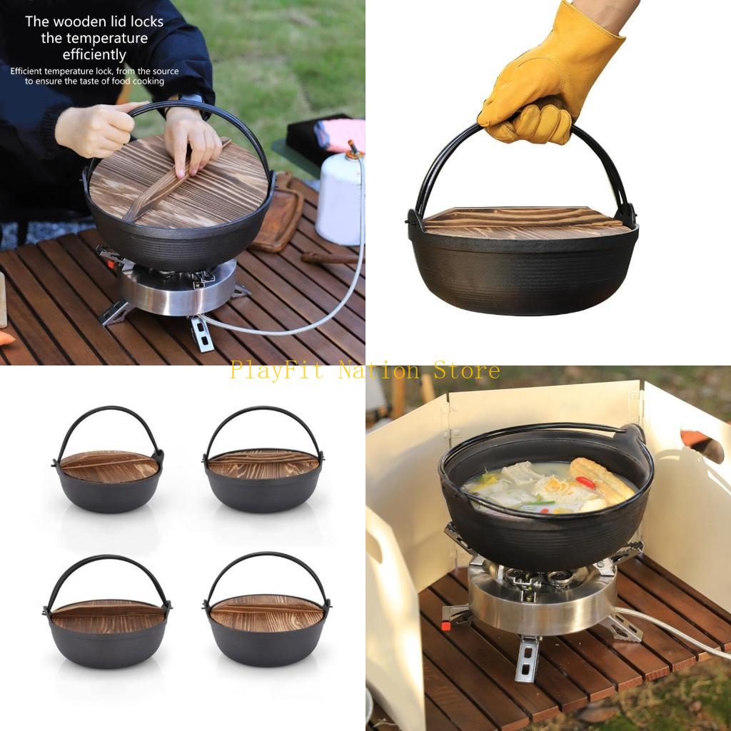 Camping Hanging Cooking Pot - 242F Cast Iron Dutch Pots With