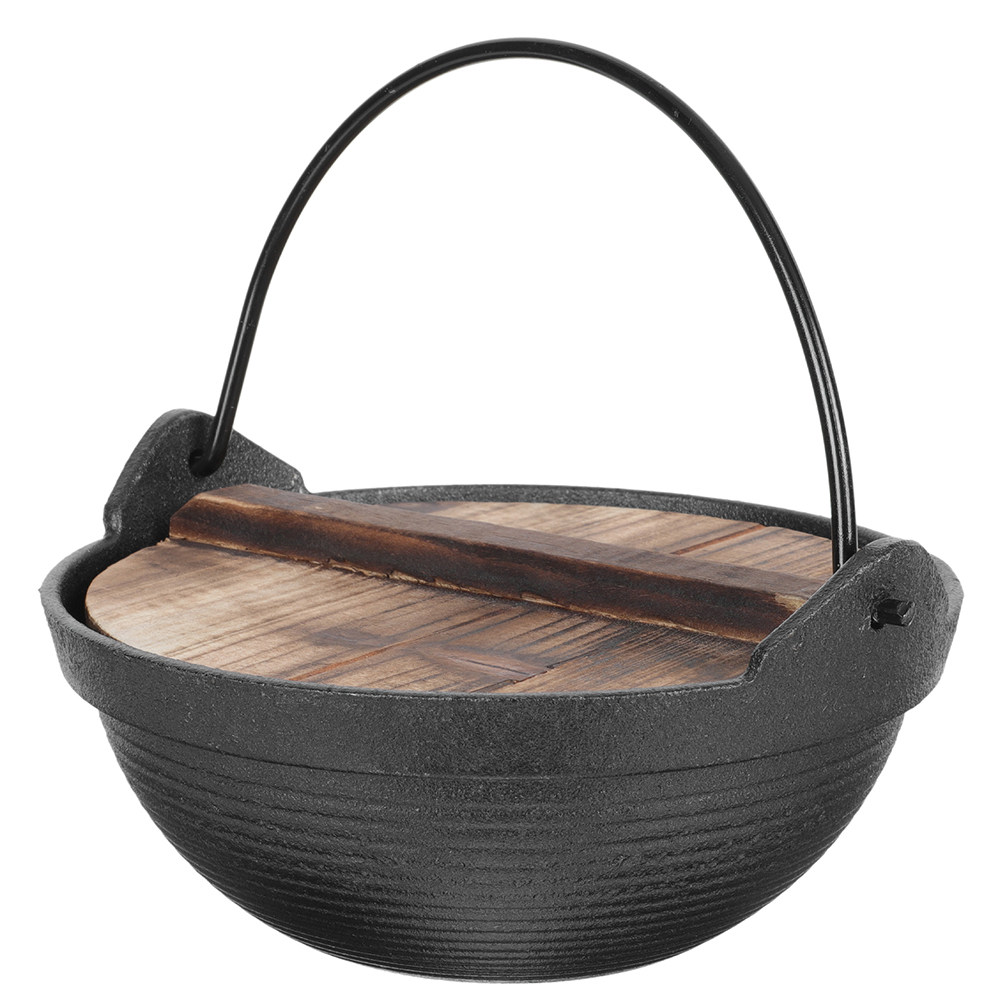 Camping Hanging Cooking Pot - Japanese Style Cast Iron Stewing Pot