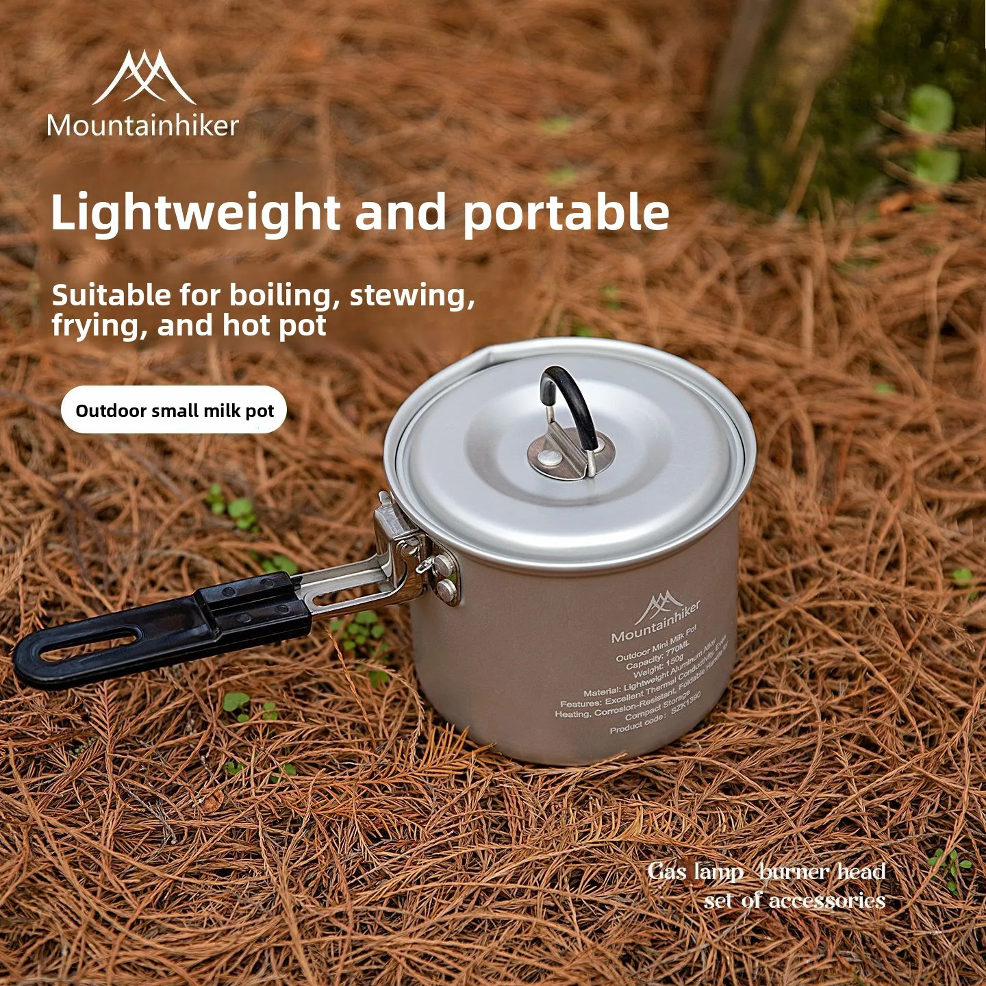 Camping Cooking Pot Stainless Steel - MOUNTAINHIKER Upgrade Milk Pot Outdoor Camping