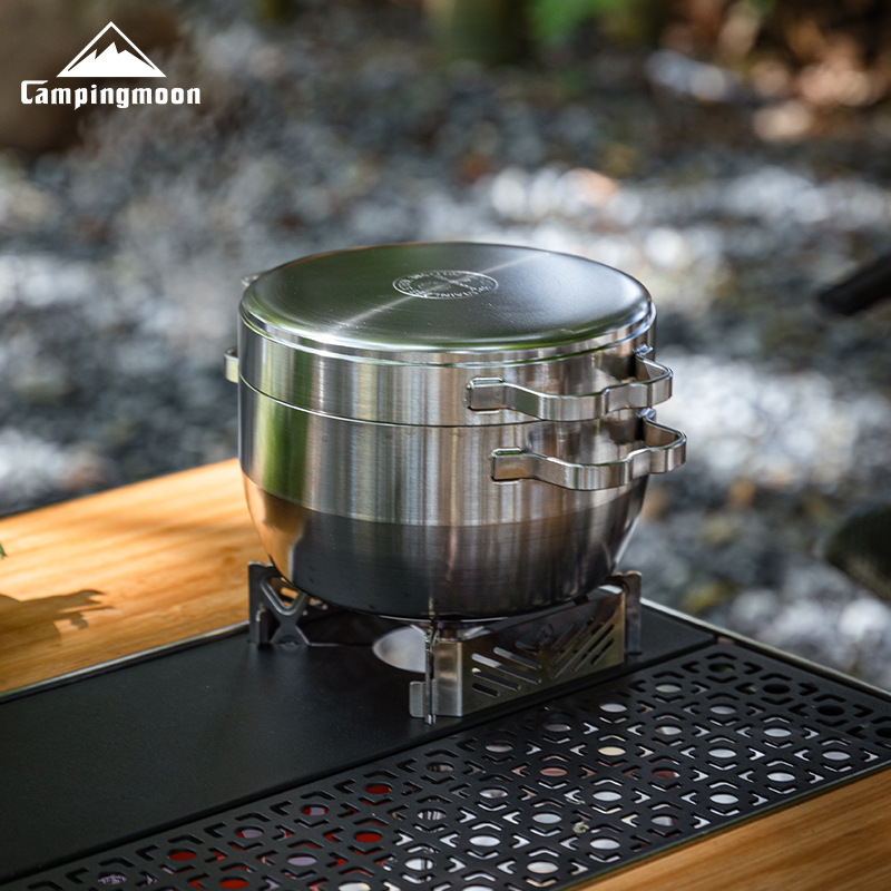 Camping Cooking Pot Stainless Steel - CAMPINGMOON DO-25 Extra-Thick Stainless Steel Outdoor