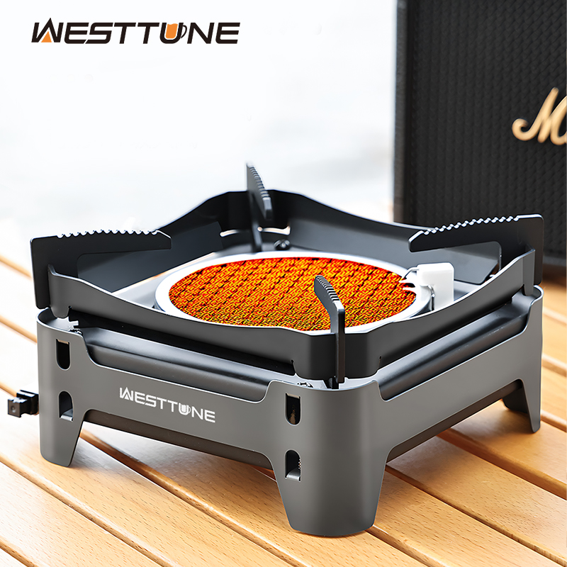 Camping Cooking Windshield - WESTTUNE Outdoor Infrared Combustion Stove Portable