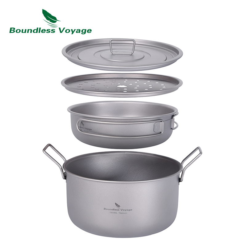Camping Cooking Mess Kit - Boundless Voyage Camping Cooking Pot Multifunctional