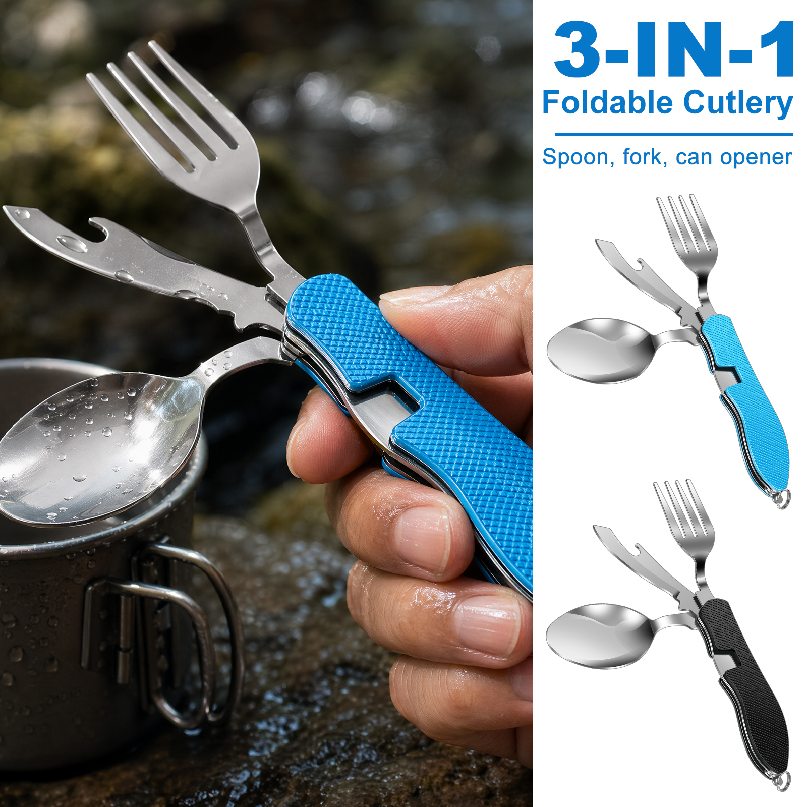 Multifunction 3 in 1 Camping U - Camping Cooking Knife Set ulasan dan harga