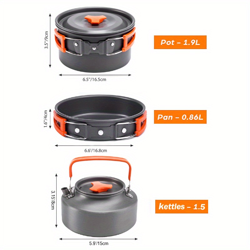 17pcs Camping Cookware Set, Po - Camping Cooking Knife Set ulasan dan harga