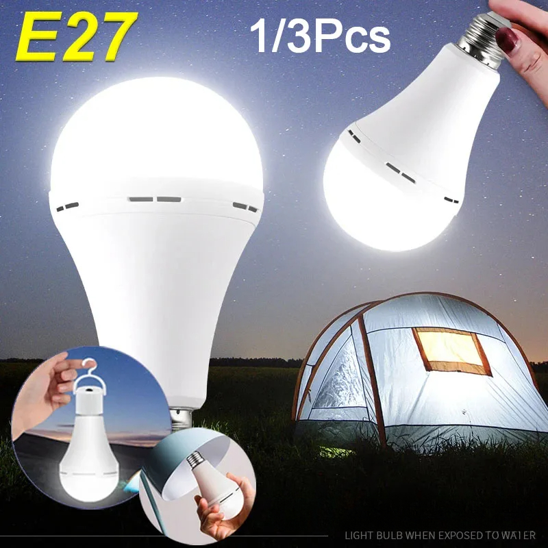 1/3 Pcs Rechargeable Bulb LED  - Camping Cooking Over Fire ulasan dan harga
