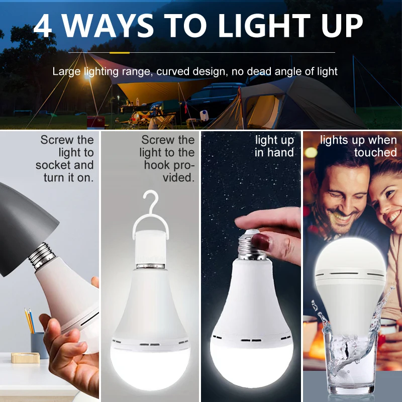 1/3 Pcs Rechargeable Bulb LED  - Camping Cooking Over Fire ulasan dan harga