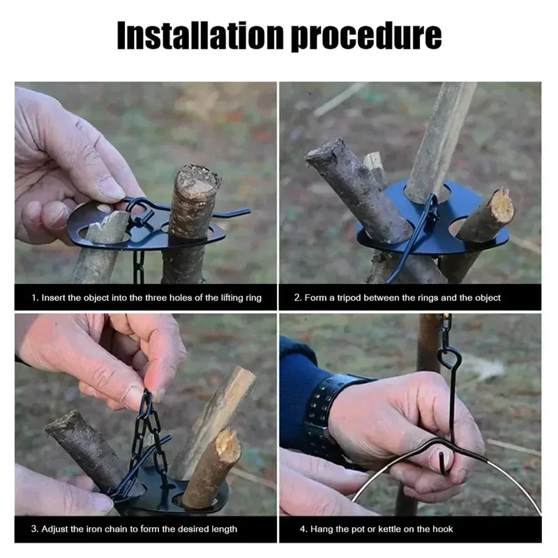 Camping Tripod Hanging Pot Bra - Camping Hanging Cooking Pot ulasan dan harga