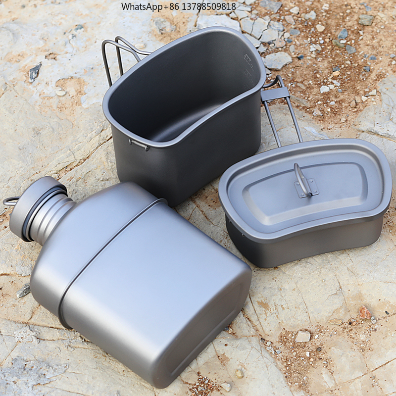 Outdoor Camping Titanium Drink - Camping Cooking Mess Kit ulasan dan harga