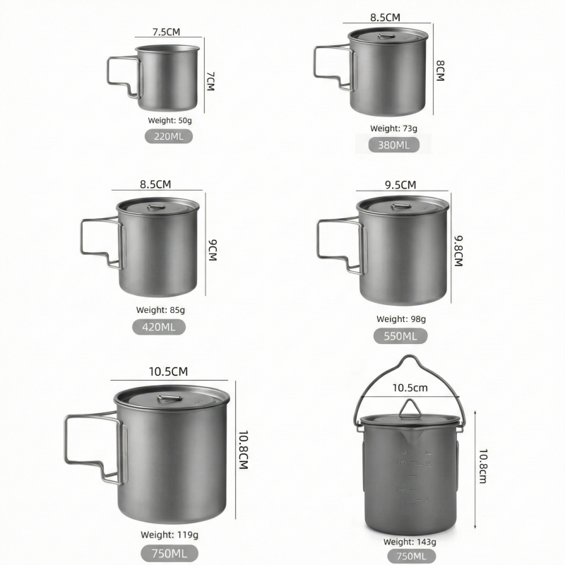 Titanium Camping Mug with Fold - Camping Cooking Ware Set ulasan dan harga