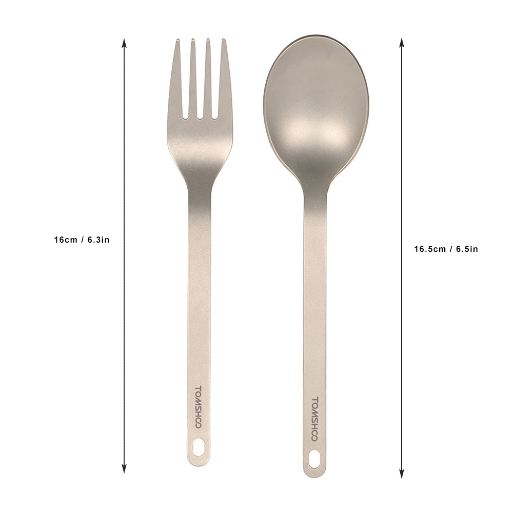 TOMSHOO Titanium Tableware Din - Camping Cooking Cutlery Set ulasan dan harga