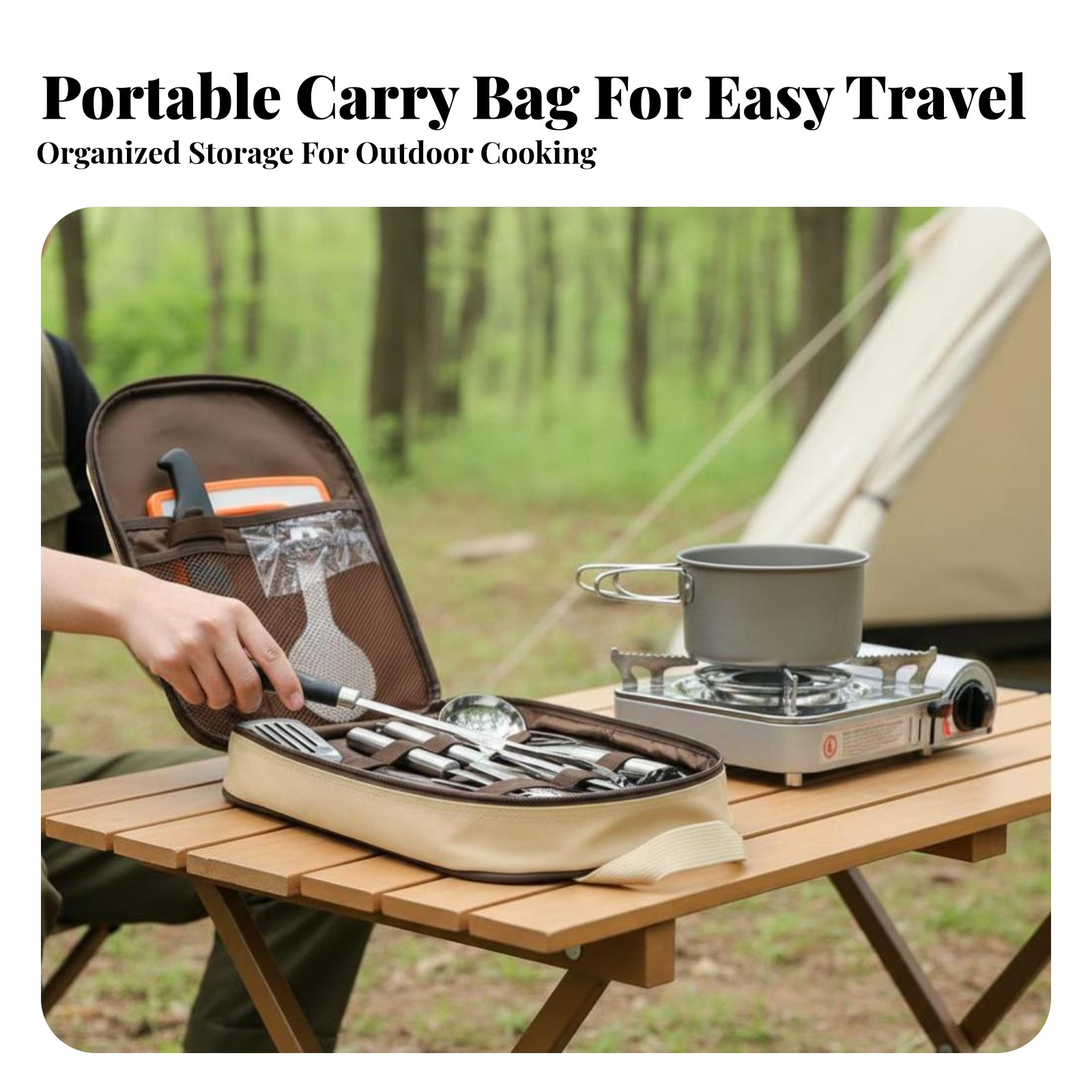 Outdoor Portable Cooking Utens - Camping Cooking And Dining Set ulasan dan harga
