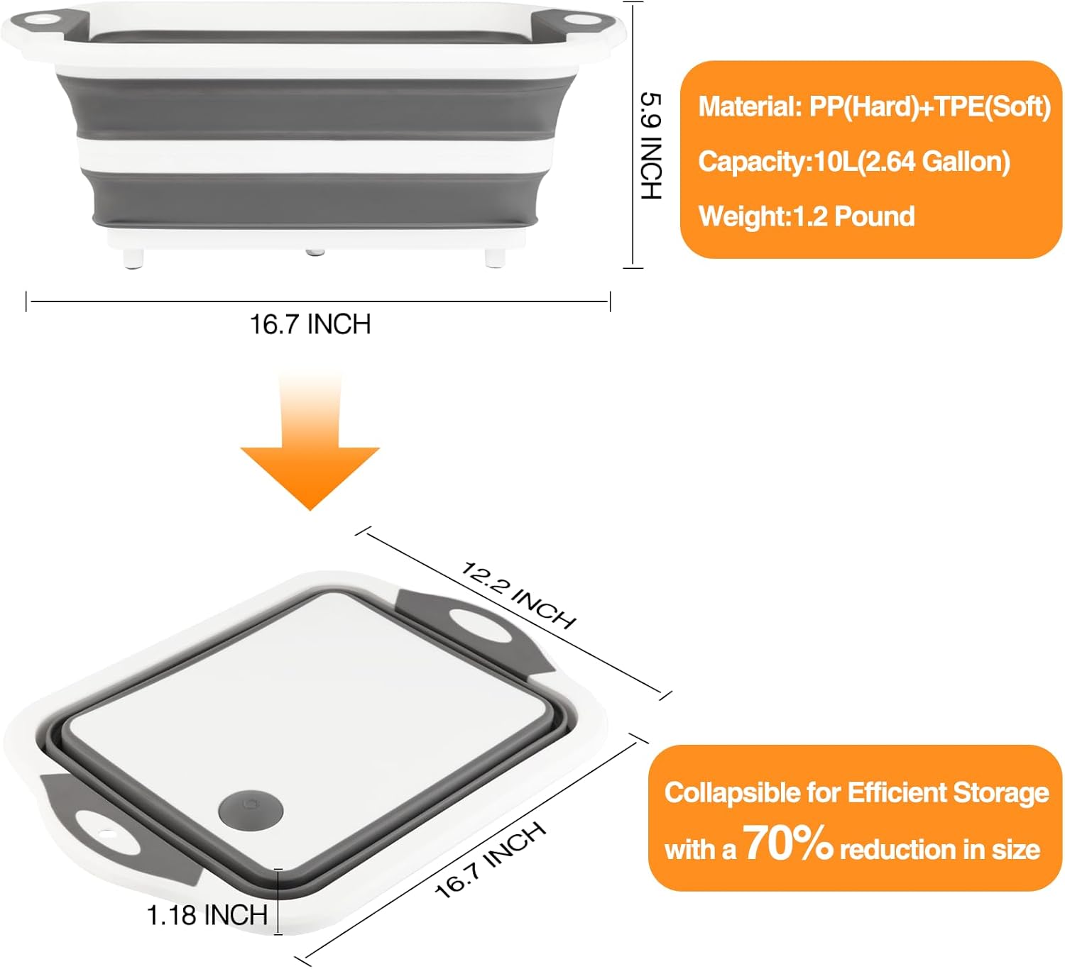 Collapsible BBQ Prep Tub/Cutti - Camp Cutting Board ulasan dan harga