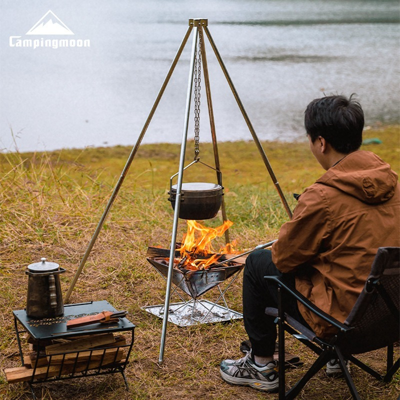 CAMPINGMOON Outdoor MT-130 cam - Camping Hanging Cooking Pot ulasan dan harga