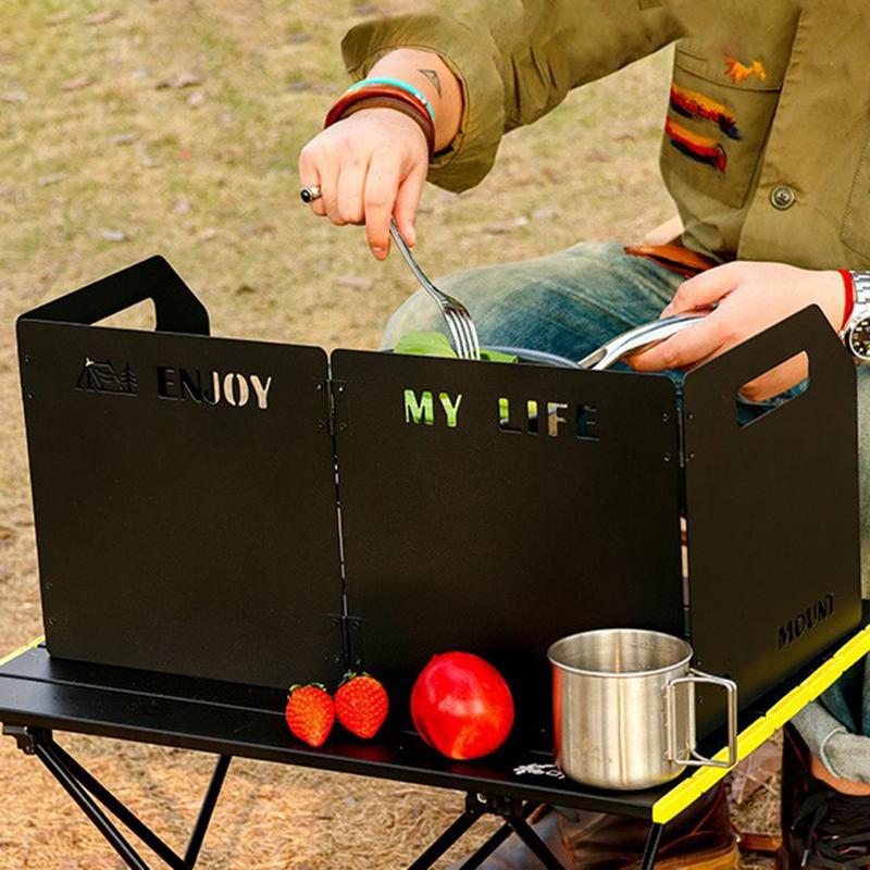 Four-Fold Gas Stove Wind Shiel - Camping Cooking Windshield ulasan dan harga