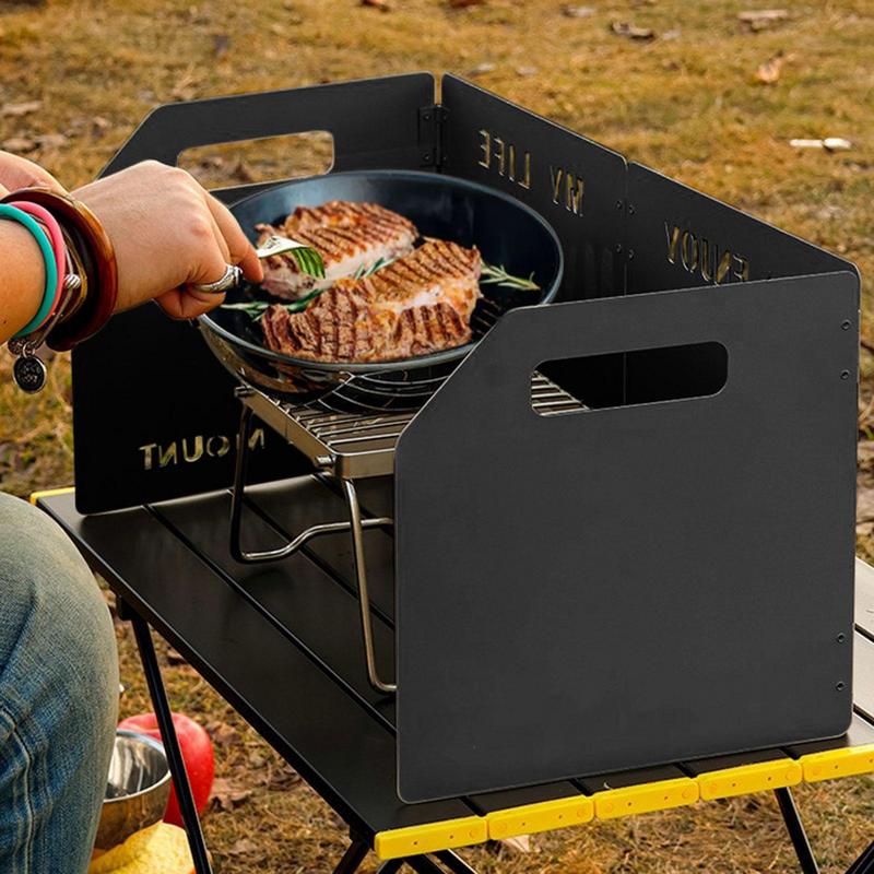 Four-Fold Gas Stove Wind Shiel - Camping Cooking Windshield ulasan dan harga