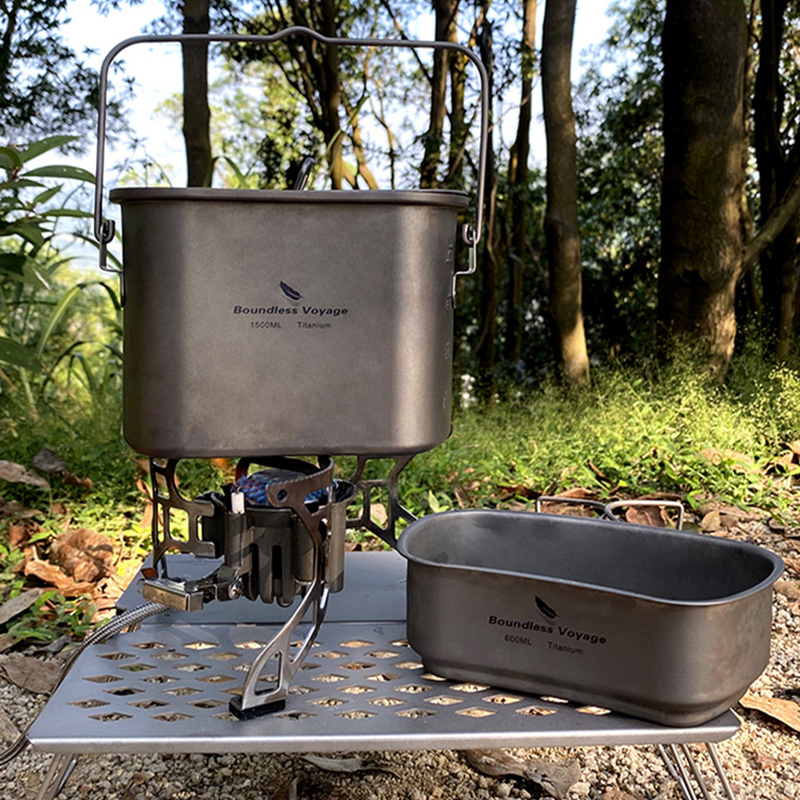 1.5L Outdoor Military Canteen  - Camping Cooking Mess Kit ulasan dan harga