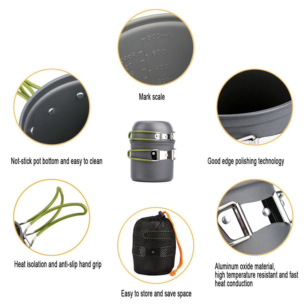 Ultralight Camping Pots Cookwa - Camping Cooking Ware Set ulasan dan harga