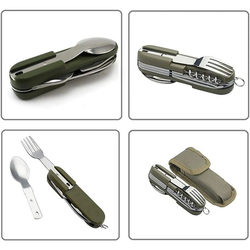 Camping Cutlery Stainless Stee - Camping Cooking Cutlery Set ulasan dan harga