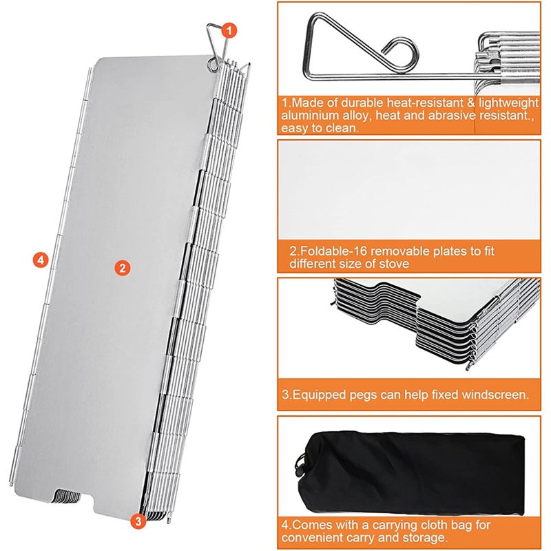 10 Plates Gas Stove Wind Shiel - Camping Cooking Windshield ulasan dan harga