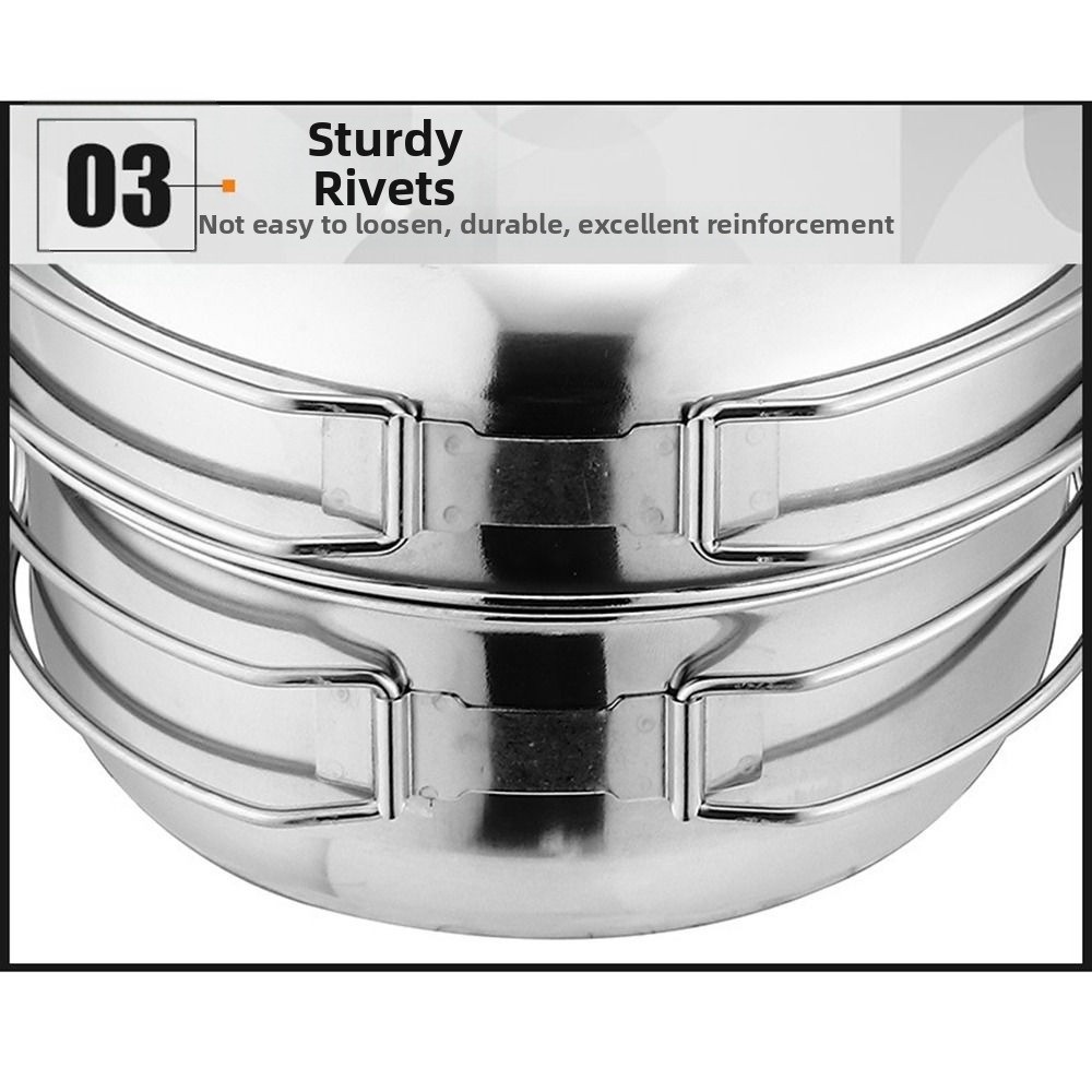 5Pcs 304 Stainless Steel Campi - Camping Cooking Pot Stainless Steel ulasan dan harga
