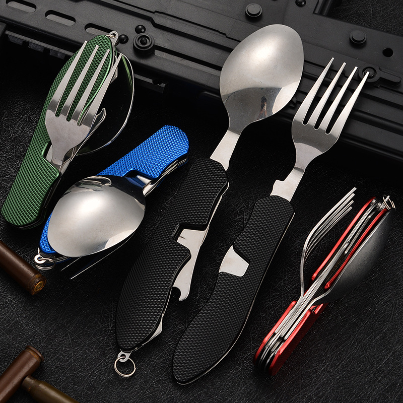 4 in1 Foldable Camping Utensil - Camping Cooking Knife Set ulasan dan harga