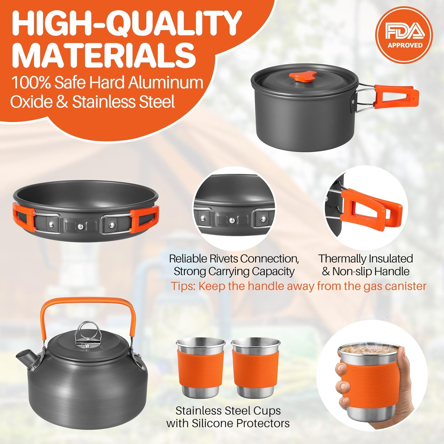 Non-Stick Camping Cookware Set - Camping Cooking Cutlery Set ulasan dan harga