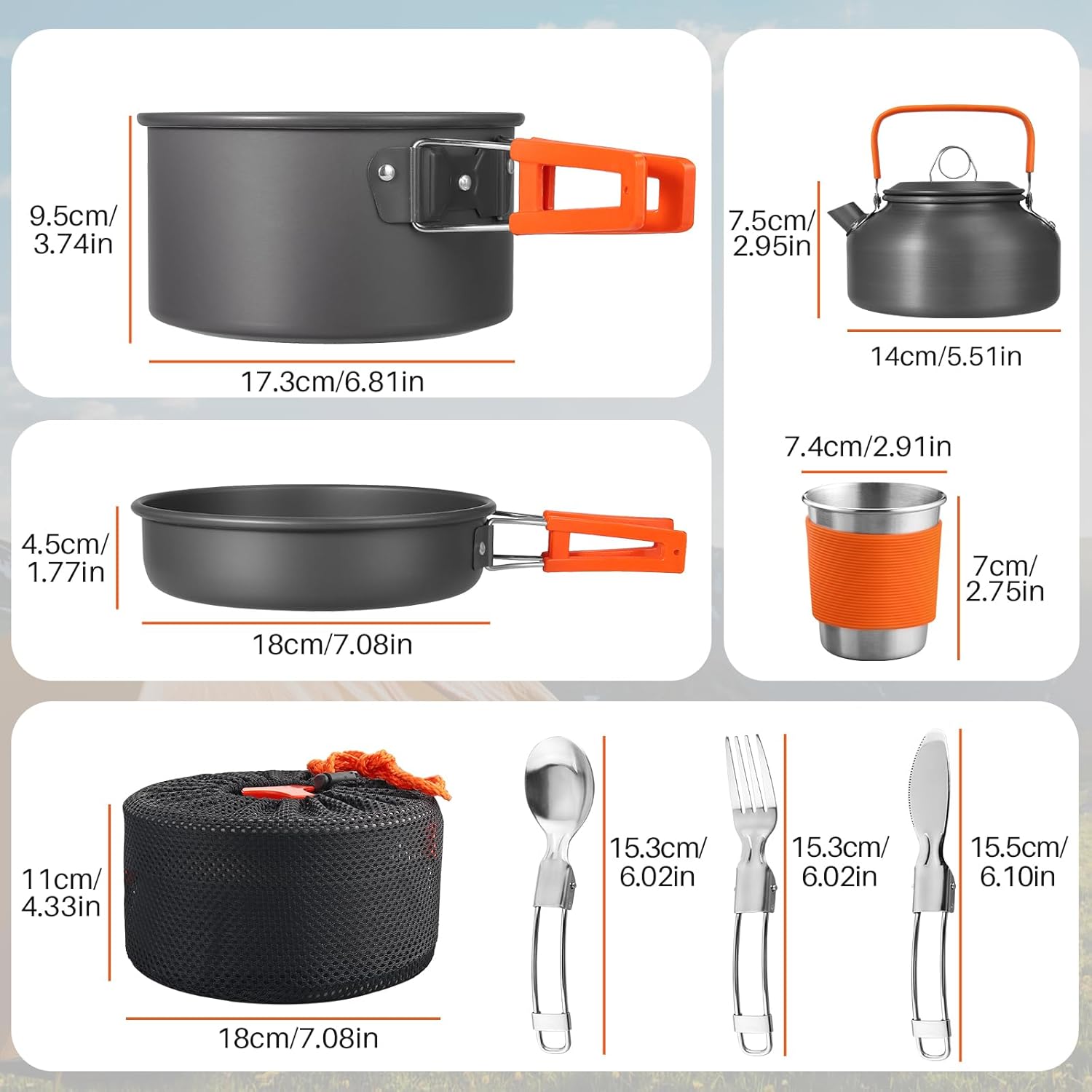 Non-Stick Camping Cookware Set - Camping Cooking Cutlery Set ulasan dan harga