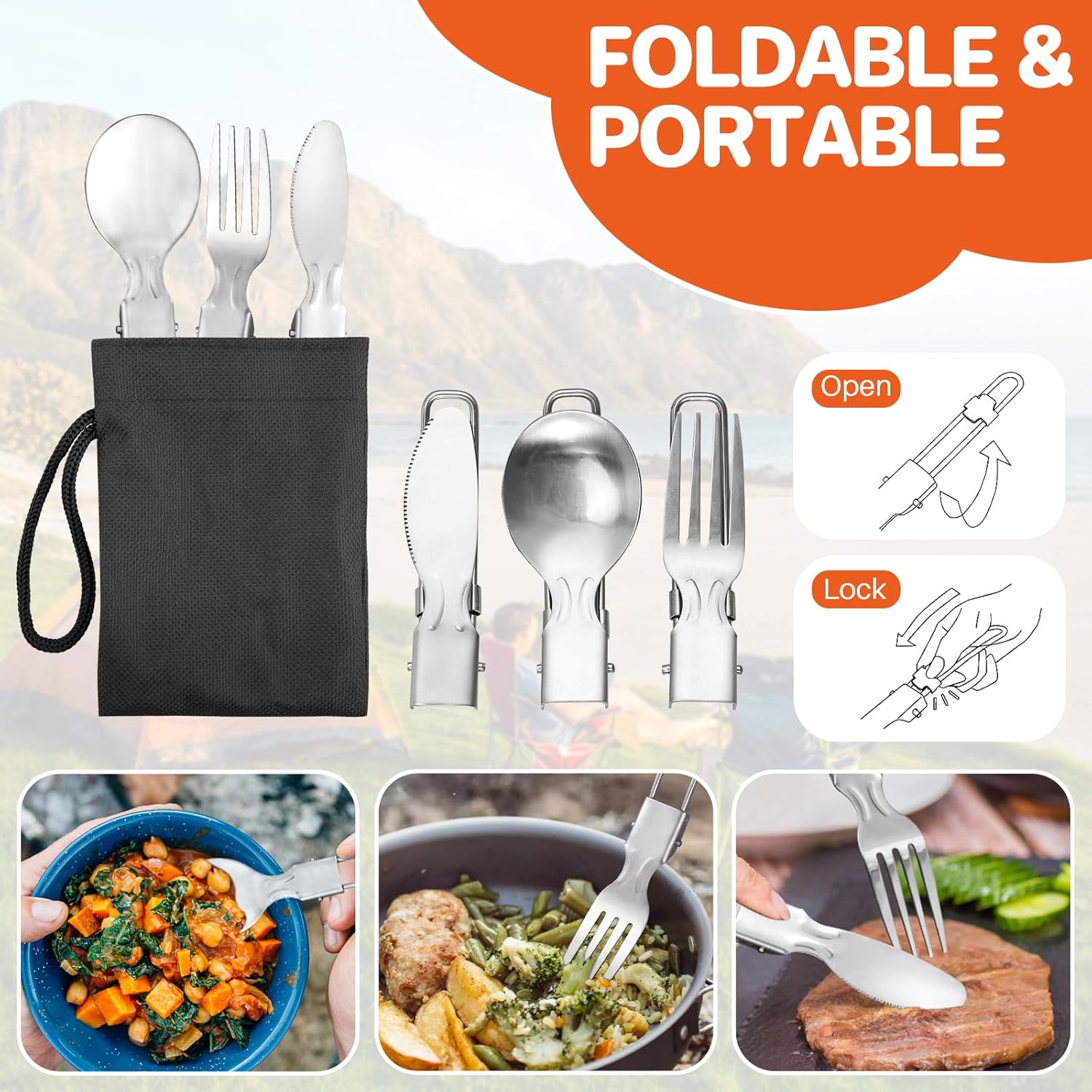 Non-Stick Camping Cookware Set - Camping Cooking Cutlery Set ulasan dan harga