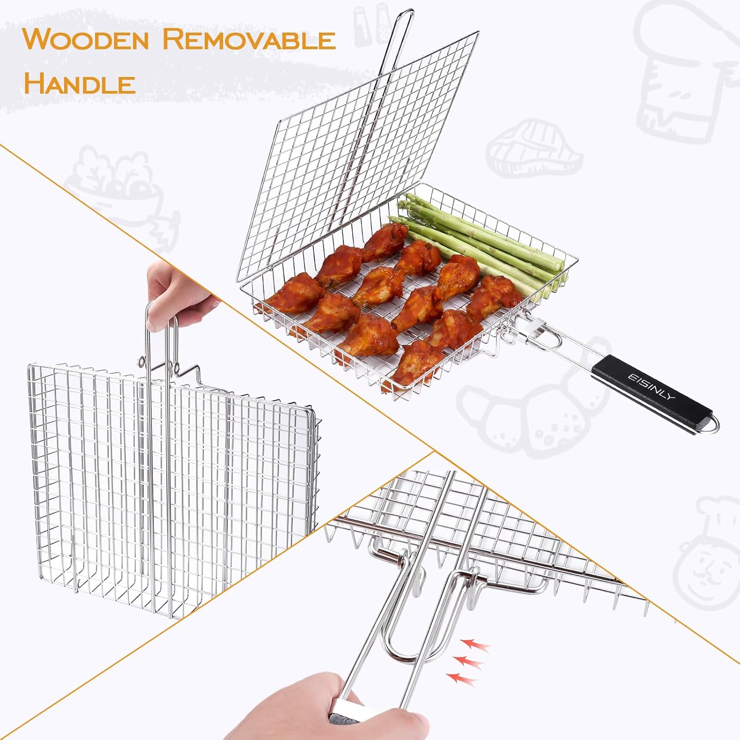 Portable Grill Basket for Outd - Camping Cooking Vegetables ulasan dan harga