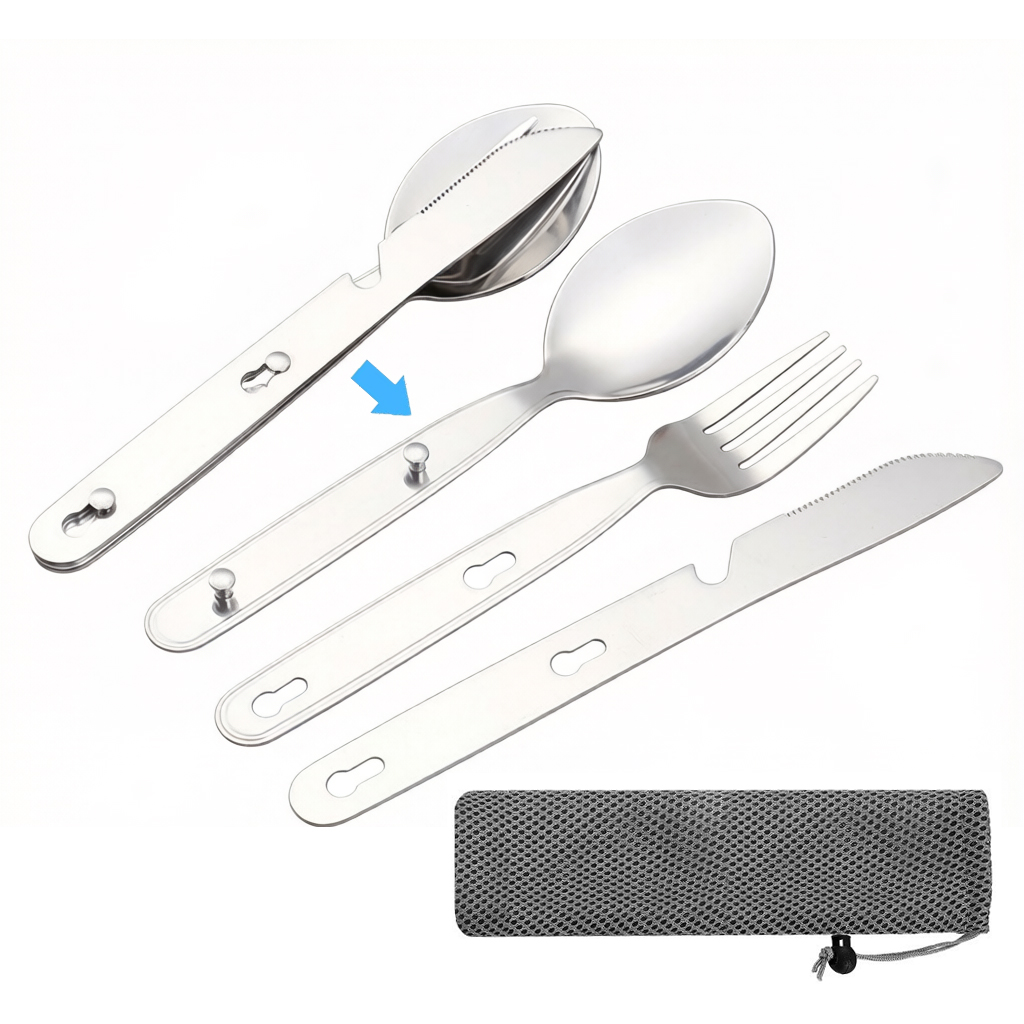 3pcs/set Folding Spoon Fork Kn - Camping Cooking Knife Set ulasan dan harga