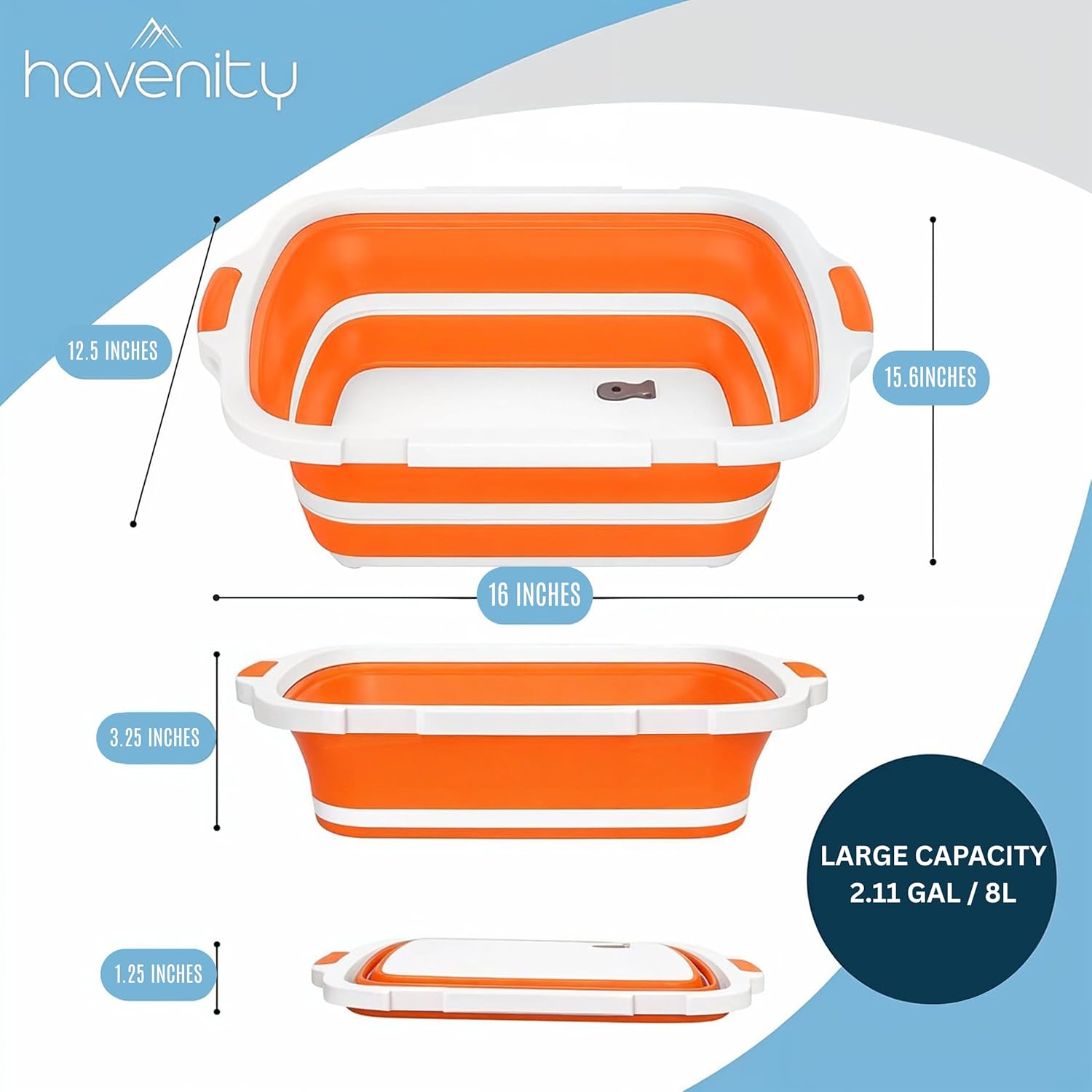 8L Collapsible BBQ Prep Tub wi - Camp Cutting Board ulasan dan harga