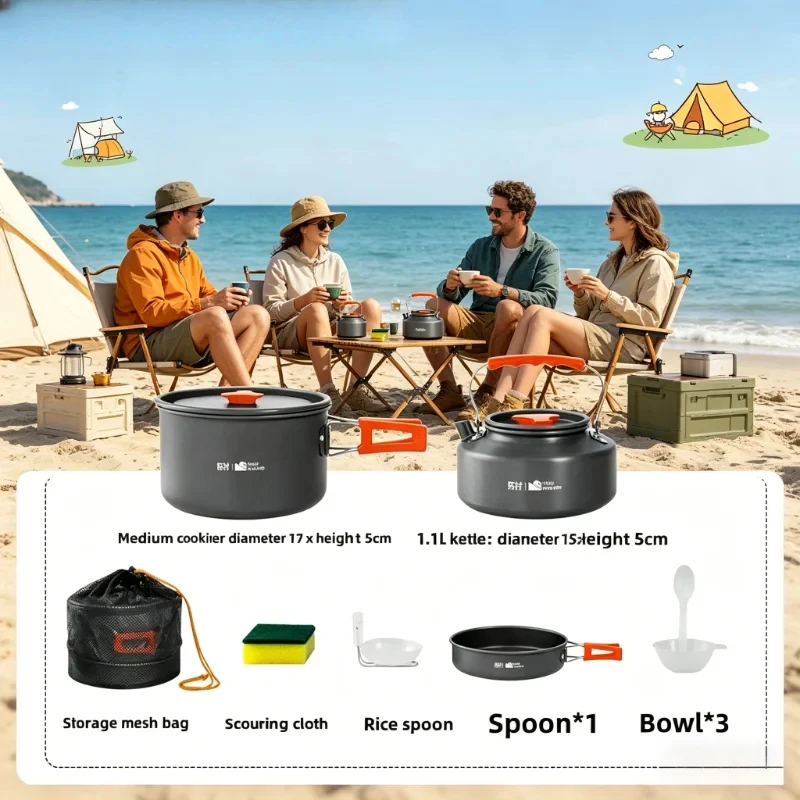 Camping Cookware Set Outdoor P - Camping Cooking And Dining Set ulasan dan harga