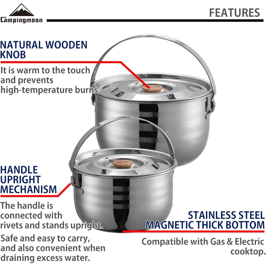 CAMPINGMOON Camping Cookware S - Camping Cooking Mess Kit ulasan dan harga