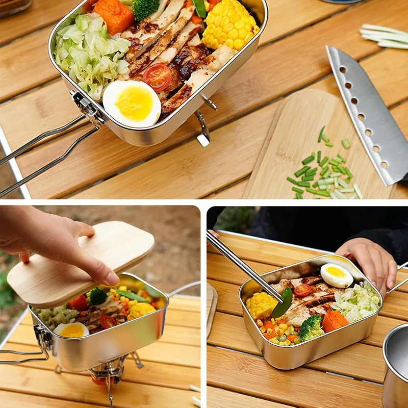 304 Stainless Steel Lunch Box  - Camp Cutting Board ulasan dan harga