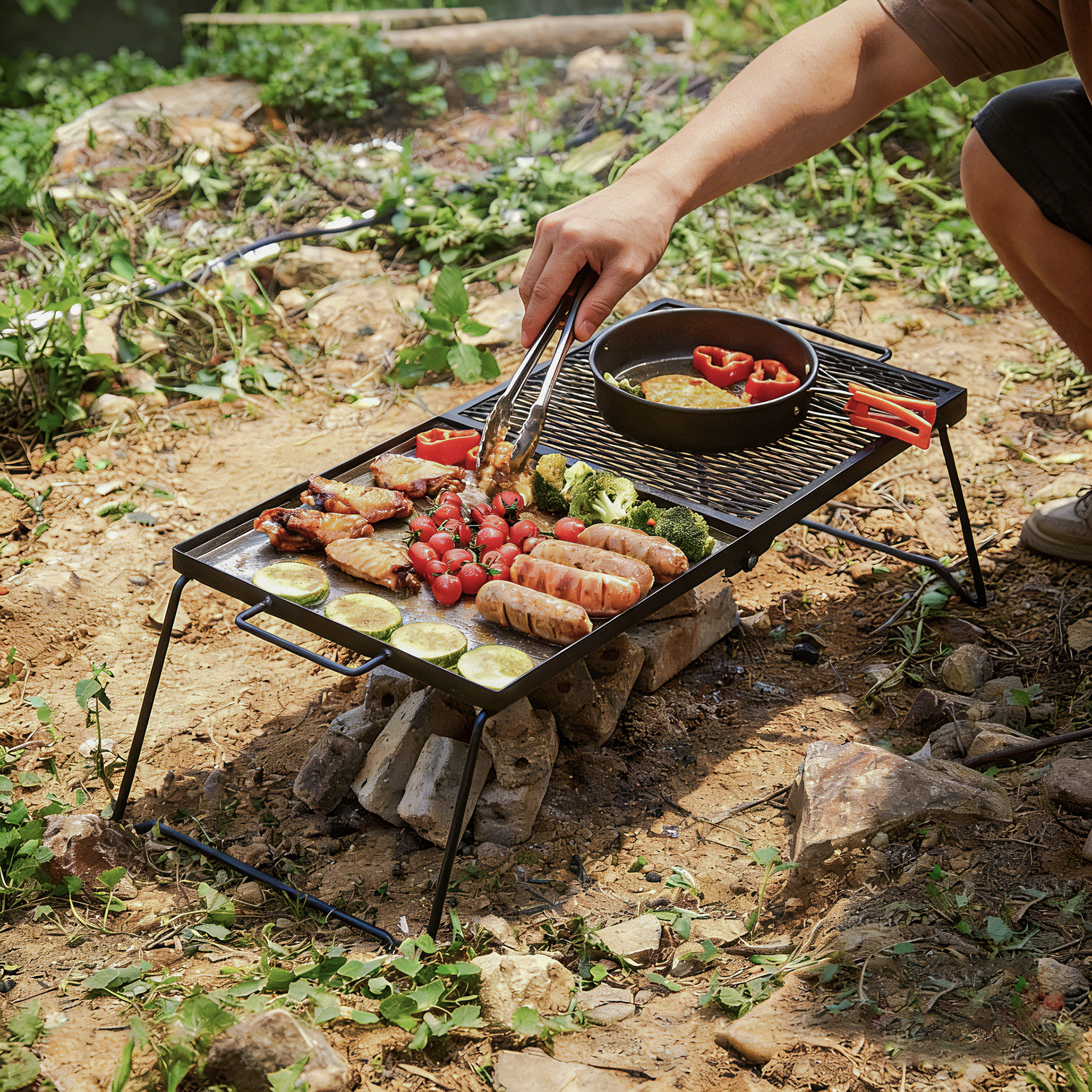 Portable Folding Campfire Gril - Camping Cooking Over Fire ulasan dan harga