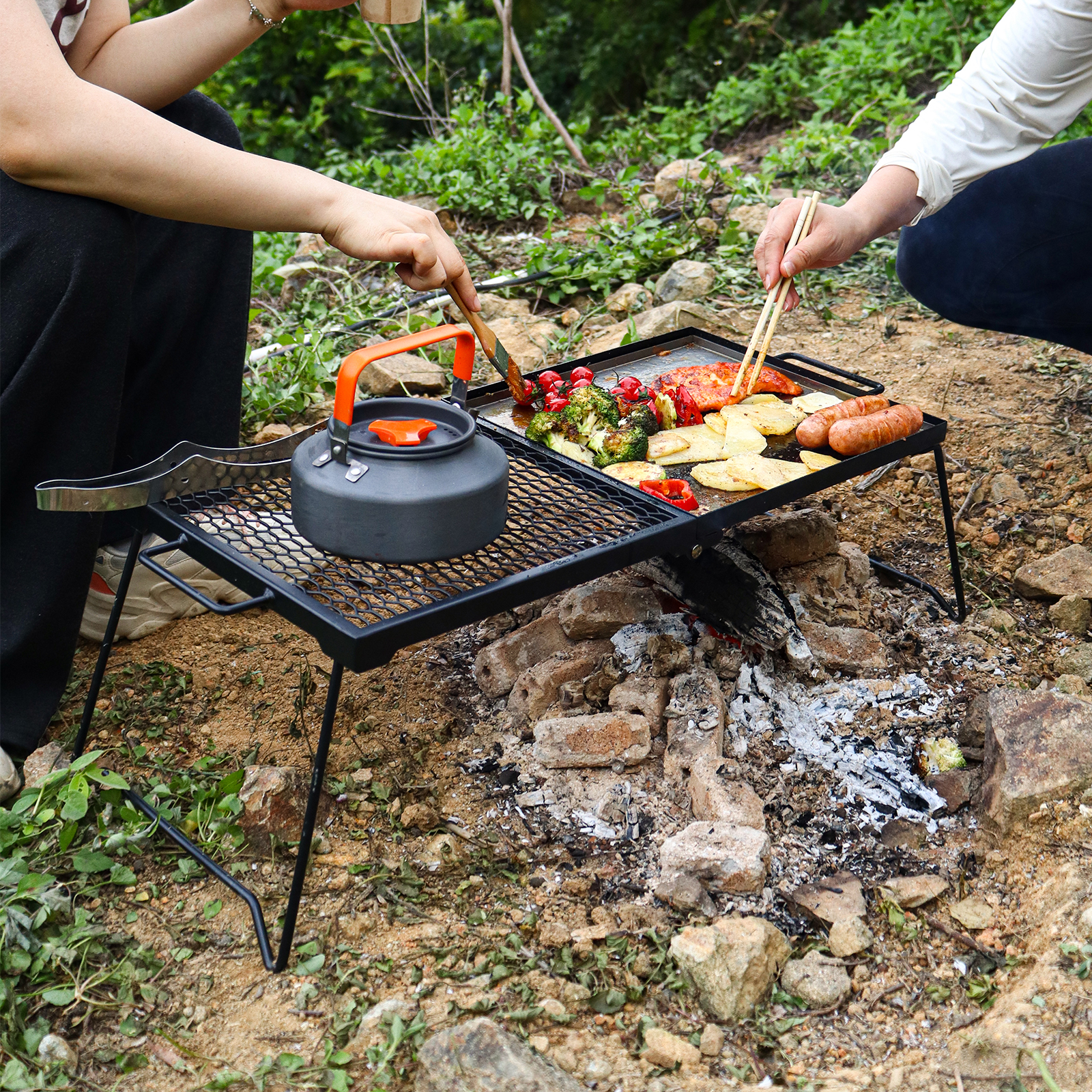Portable Folding Campfire Gril - Camping Cooking Over Fire ulasan dan harga