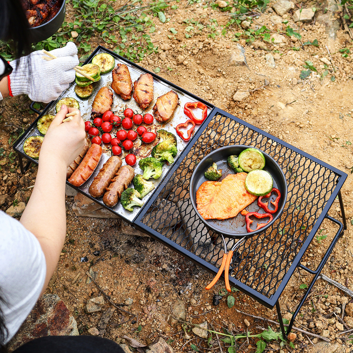 Portable Folding Campfire Gril - Camping Cooking Over Fire ulasan dan harga