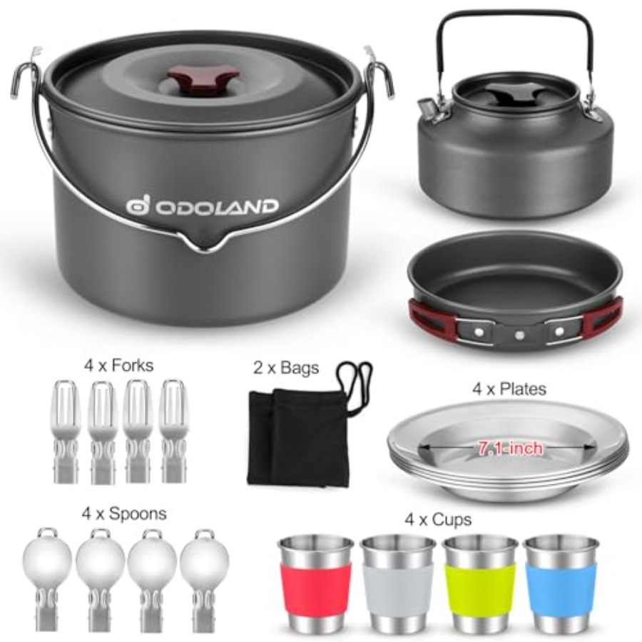 22pcs Camping Cookware Mess Ki - Camping Hanging Cooking Pot ulasan dan harga