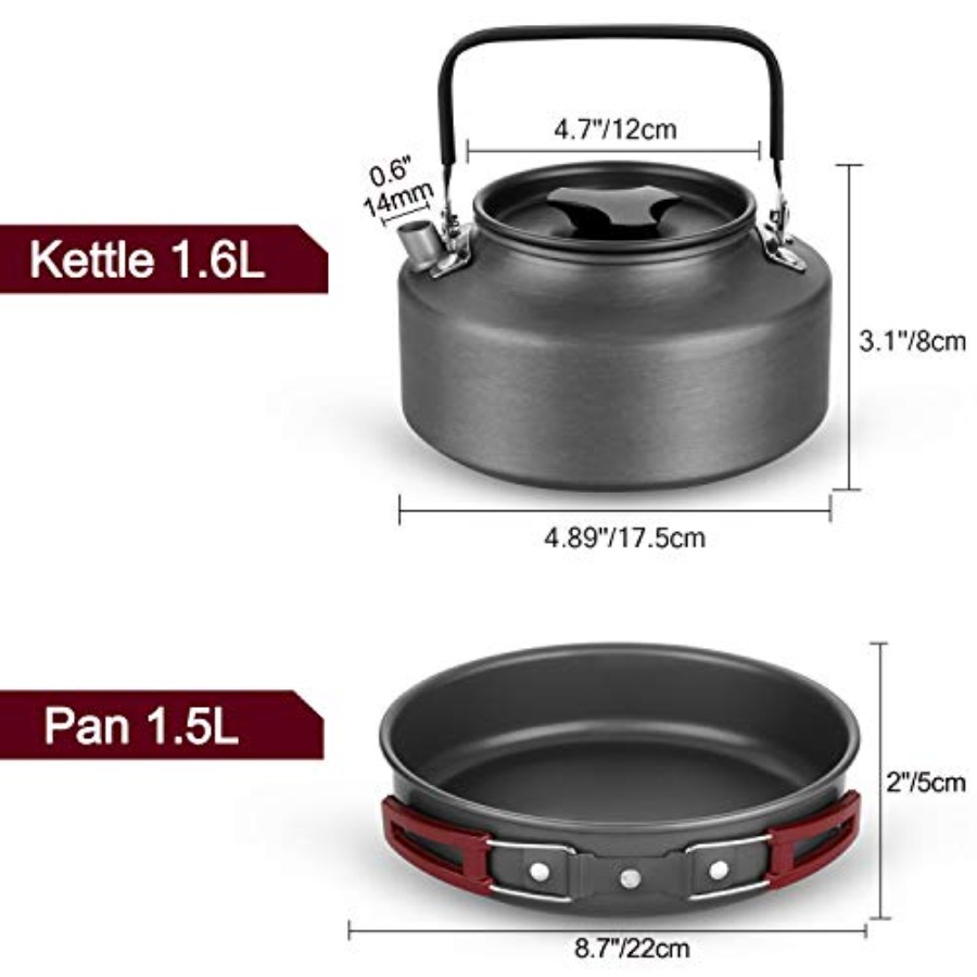22pcs Camping Cookware Mess Ki - Camping Hanging Cooking Pot ulasan dan harga