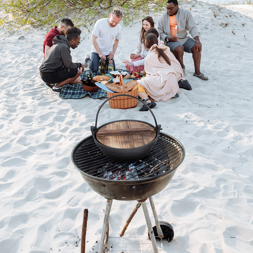 Iron Stewing Pot Japanese Styl - Camping Hanging Cooking Pot ulasan dan harga