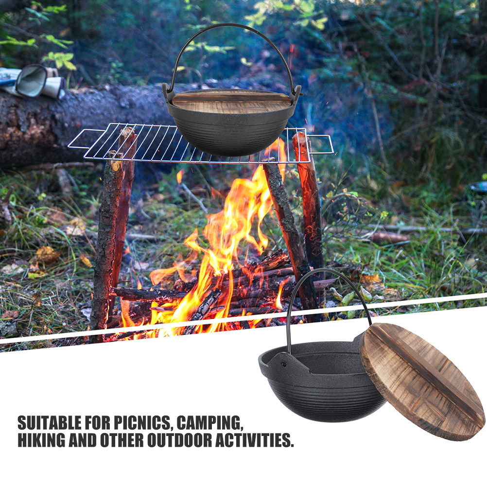 Iron Stewing Pot Japanese Styl - Camping Hanging Cooking Pot ulasan dan harga