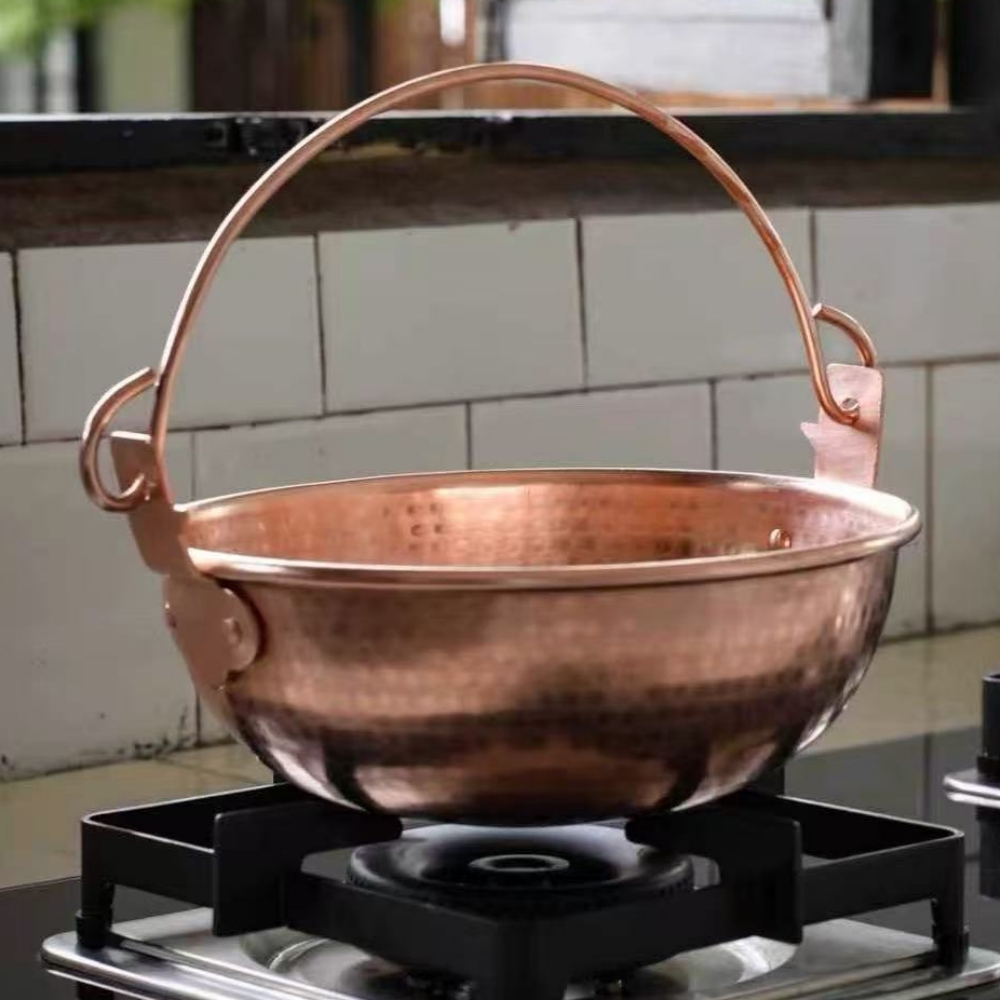 Vintage Copper Hanging Pot,Out - Camping Hanging Cooking Pot ulasan dan harga