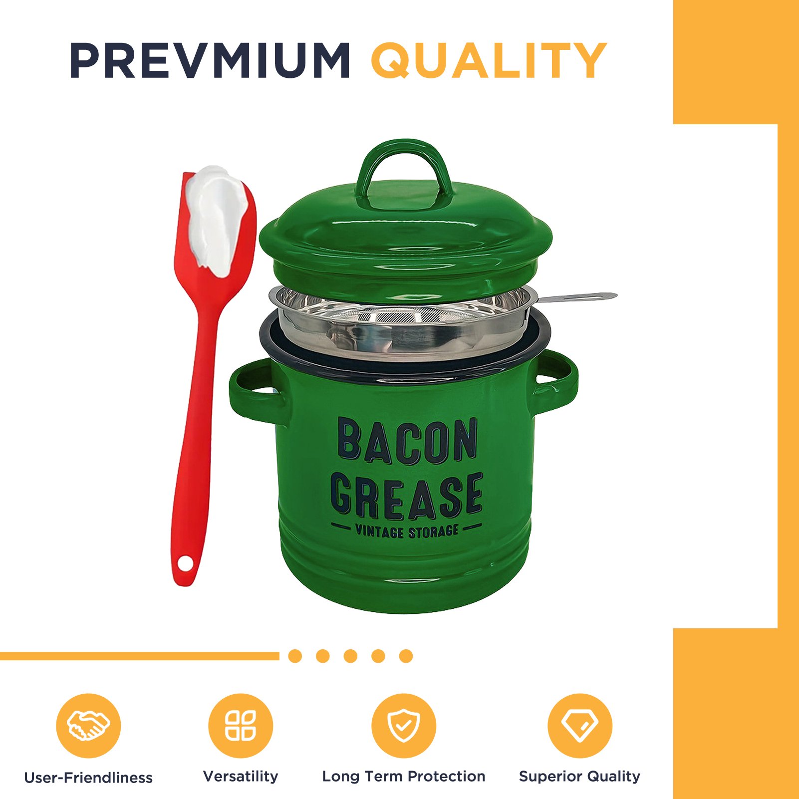 Enamel Bacon Grease Container  - Camping Cooking Oil Container ulasan dan harga