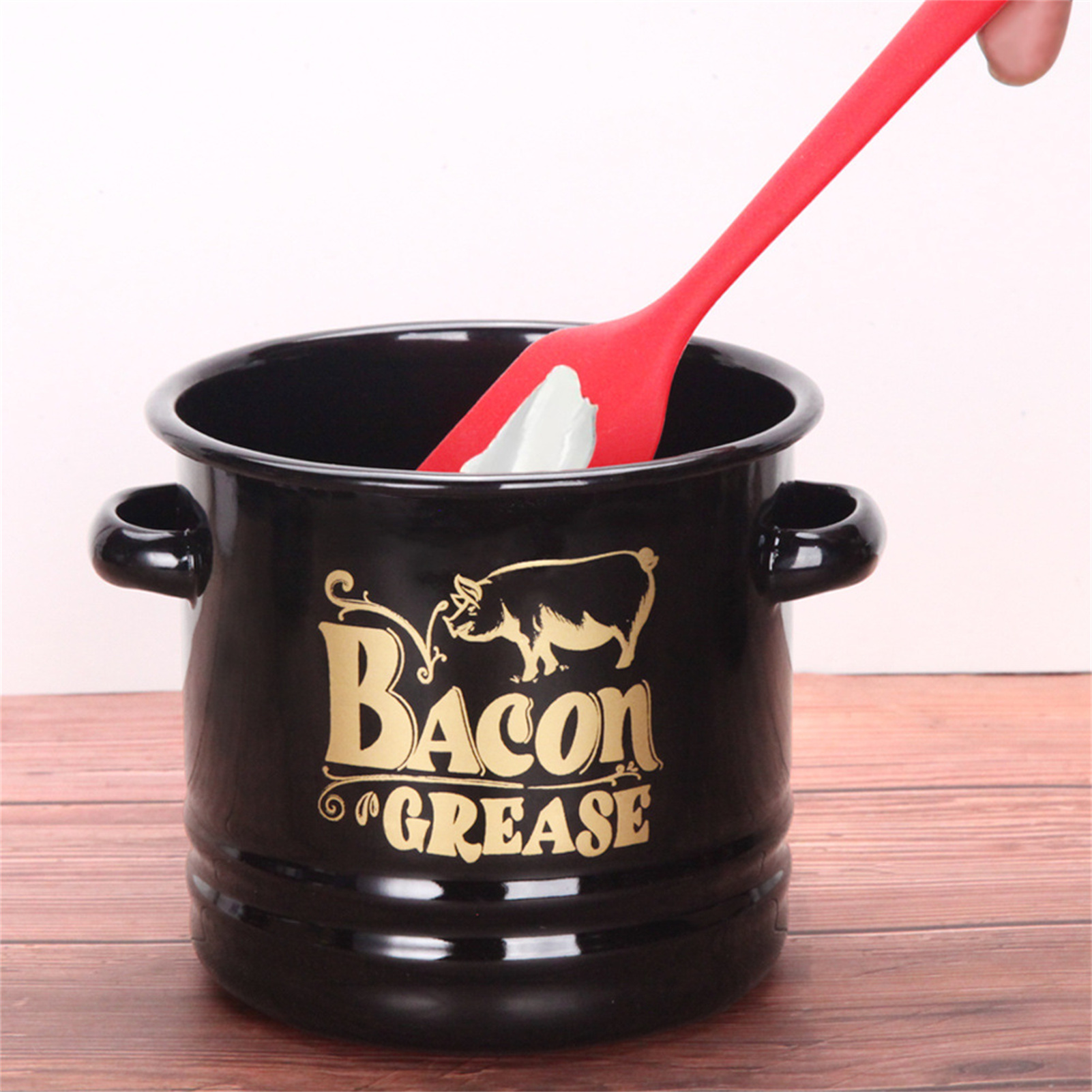 Enamel Bacon Grease Container  - Camping Cooking Oil Container ulasan dan harga