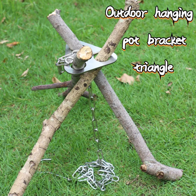 1pc Camping Hanging Tripod W/  - Camping Hanging Cooking Pot ulasan dan harga